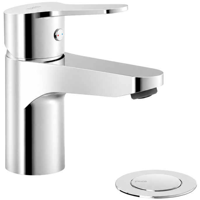Mitigeur lavabo avec Tres-Duo et bonde Click-Clack