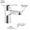 Mitigeur lavabo avec Tres-Duo et bonde Click-Clack