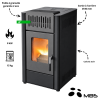 Poêle à granulés 8 kW MBS - Coloris Noir