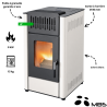 Poêle à granulés 8 kW MBS - Coloris Blanc