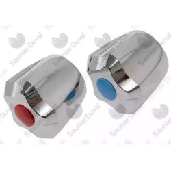 Bouton rouge et bleu pour robinetterie mélangeuse Saunier Duval Bouton rouge et bleu pour robinetterie mélangeuse Saunier Duval