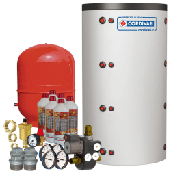 Kit ballon tampon 1000 Litres + vase expansion + unité de charge pour chaudière bois