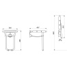 Sièges de douche relevable ALU avec pied rentrant articulé Delabie