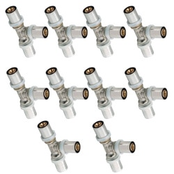 Lot de 10 Té égal D 20 multicouche à sertir RBM profil TH-H-U-B-F