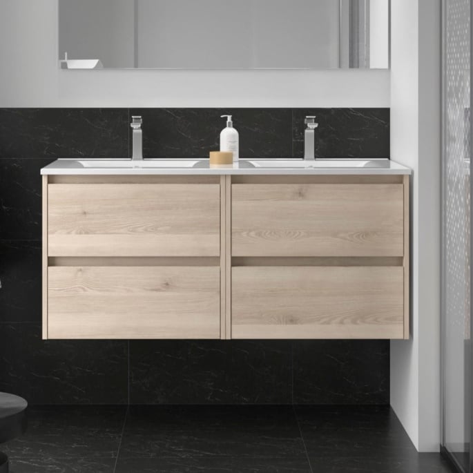 Meuble sous vasque + double vasque Noja Salgar