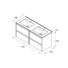 Meuble sous vasque + double vasque Noja Salgar