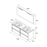 Meuble sous vasque + double vasque Noja Salgar