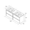 Meuble sous vasque + double vasque Noja Salgar