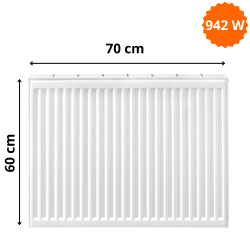 Radiateur Acier H.60 x L.70 cm Stelrad 942W T21