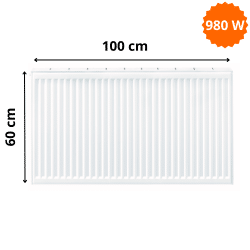 Radiateur Acier H.60 x L.100 cm Stelrad 980W T11