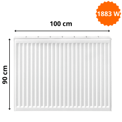 Radiateur Acier H.90 x L.100 cm Stelrad 1883W T21