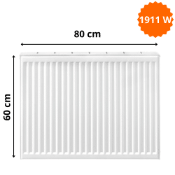 Radiateur Acier H.60 x L.80 cm Stelrad 1911W T33