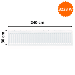 Radiateur Acier H.30 x L.240 cm Stelrad 3228W T33