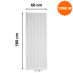 Radiateur Acier H.180 x L.60 cm Vertex Stelrad 1998W T21 Radiateur Acier H.180 x L.60 cm Vertex Stelrad 1998W T21
