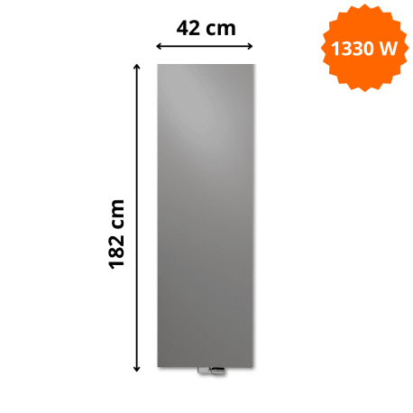 Radiateur acier H. 182 x L. 42 cm Niva vertical N2L1 laqué Vasco