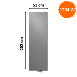 Radiateur acier H. 202 x L. 52 cm Niva vertical N2L1 laqué Vasco
