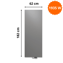 Radiateur acier H. 182 x L. 62 cm Niva vertical N2L1 laqué Vasco