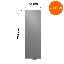 Radiateur acier H. 202 x L. 62 cm Niva vertical N2L1 laqué Vasco Radiateur acier H. 202 x L. 62 cm Niva vertical N2L1 laqué Vasco