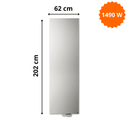 Radiateur acier H. 202 x L. 62 cm Niva vertical N1L1 laqué Vasco