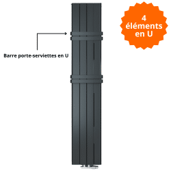 Barre Porte-serviettes en U pour radiateur vertical aluminium Sebino Global Radiatori Barre Porte-serviettes en U pour radiateur vertical aluminium Sebino Global Radiatori