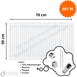 Radiateur Acier H.50 x L.70 cm Stelrad 807W T21