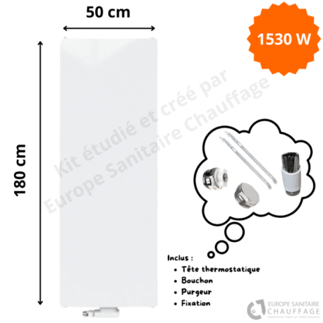 Radiateur Acier H.180 x L.50 cm Vertex Plan Stelrad 1530W T21