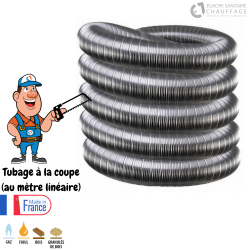 Tubage flexible double inox diamètre 150 à la coupe - Edilinox