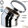 Coude 30 degrés conduit double paroi isolé Edilinox - Diamètre 150 mm