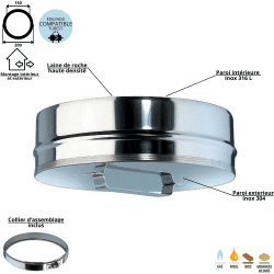 Tampon conduit double paroi isolé Edilinox - Diamètre 150 mm