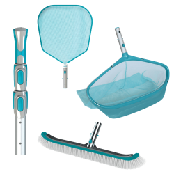 Pack entretien piscine Bayrol avec Manche télescopique, épuisette de fond, de surface et Brosse 50 cm